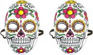 colorful 2-piece day of the dead masks by beistle for festive celebrations logo