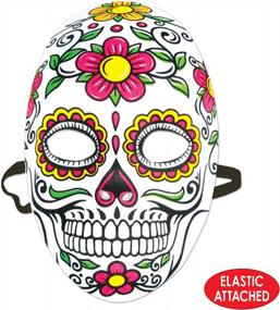 img 2 attached to Colorful 2-Piece Day Of The Dead Masks By Beistle For Festive Celebrations