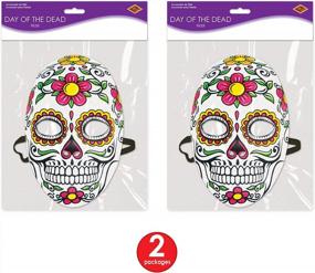 img 1 attached to Colorful 2-Piece Day Of The Dead Masks By Beistle For Festive Celebrations