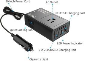 img 3 attached to FOVAL 175W Car Power Inverter with [18W PD USB-C] and Dual 4.8A USB Car Charger for Laptop - DC 12V to 110V AC Car Inverter