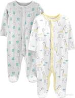 👶 simple joys by carter's: 2-pack unisex cotton footed sleep and play for babies logo