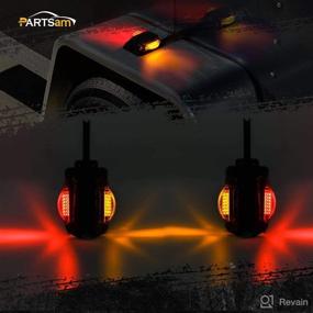 img 2 attached to ✨ Double Face 4 Inch LED Marker Clearance Lights - LED Trailer Fender Light Set of 2, 7 Diode