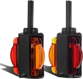 img 3 attached to ✨ Double Face 4 Inch LED Marker Clearance Lights - LED Trailer Fender Light Set of 2, 7 Diode