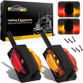 img 4 attached to ✨ Double Face 4 Inch LED Marker Clearance Lights - LED Trailer Fender Light Set of 2, 7 Diode