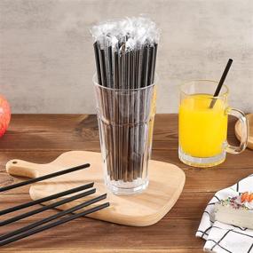 img 2 attached to 400 Pcs of Individually Wrapped Black Disposable Plastic Straws - 7.5" longX0.23" diameter