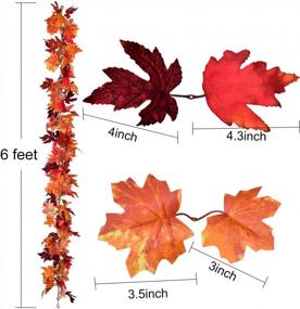img 2 attached to Add A Touch Of Autumn With Lvydec'S 2 Pack Maple Leaf Fall Garlands - Perfect For Home Decor, Weddings, Parties And Thanksgiving
