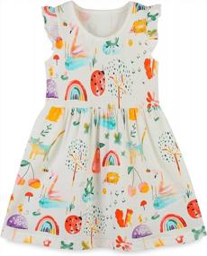 img 4 attached to HILEELANG Little Girls Cotton Dress Sleeveless Casual Summer Sundress Flower Printed Jumper Skirt