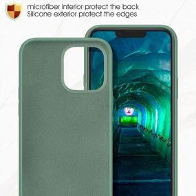 img 3 attached to MILPROX IPhone 13 Pro Max Case (2021) With Screen Protector - Pine Green, Silicone Protective Bumper With Shockproof Rubber Gel Shell & Soft Microfiber - Compatible With IPhone 13 Pro Max 6.7-Inch