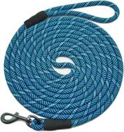 long rope leash for dog training - 8ft to 100ft check cord recall lead tie-out line for large, medium & small dogs logo