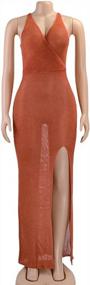 img 3 attached to Velius Women'S Sexy V Neck Back Lace-Up Crochet See Through Hign Cut Beach Maxi Dress