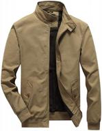 chartou men's military style harrington bomber jacket with cargo pockets and stand collar logo