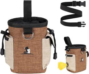 img 4 attached to ☕️ Manzia Small Dog Treat Pouch for Training, Conveniently Holds Kibble and Rewards with Built-in Poop Bag Dispenser - Coffee