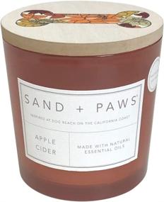 img 4 attached to 🍏 Apple Cider Scented Candles by Sand + Paws: Various Scents & Sizes, Infused with Essential Oils, Effective Pet Odor Neutralizer, 21 oz with Wooden Lid Featuring Painted Bone Design