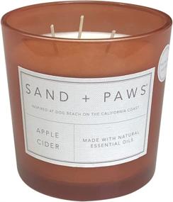 img 3 attached to 🍏 Apple Cider Scented Candles by Sand + Paws: Various Scents & Sizes, Infused with Essential Oils, Effective Pet Odor Neutralizer, 21 oz with Wooden Lid Featuring Painted Bone Design