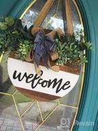 img 1 attached to Rustic Welcome Sign - White Wood Hanging Decor With Artificial Eucalyptus For Home Outdoor/Indoor Porch Farmhouse Decorations review by Tina Vaughn