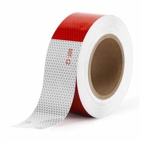 img 4 attached to DOT-C2 Approved Reflective Safety Tape - 2" X 50Ft Red And White Waterproof Reflector Tape For Trailer, RV, Heavy Vehicles, Camper, And Boat By Kohree