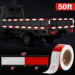 img 1 attached to DOT-C2 Approved Reflective Safety Tape - 2" X 50Ft Red And White Waterproof Reflector Tape For Trailer, RV, Heavy Vehicles, Camper, And Boat By Kohree