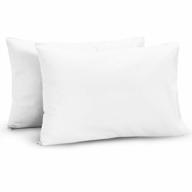tillyou 14x20 inches cotton toddler pillowcases 2 pack - machine washable & super soft, white logo