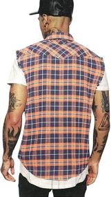 img 2 attached to NUTEXROL Casual Flannel Sleeveless Cotton Men's Clothing best: Shirts