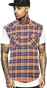 img 3 attached to NUTEXROL Casual Flannel Sleeveless Cotton Men's Clothing best: Shirts