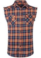 nutexrol casual flannel sleeveless cotton men's clothing best: shirts logo