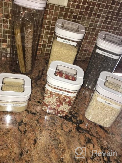 img 1 attached to DuraHome FLiPLOCK: 6-Piece Airtight Food Storage Set For Pantry Organization - BPA Free, Durable And Clear Acrylic With Innovative Handle Lid Design (Rectangle Shape) review by Matthew Coste