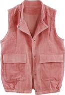 stay stylish and warm with minibee women's vintage corduroy vest jacket logo