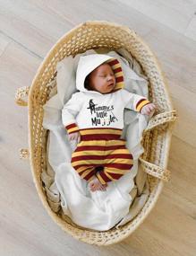img 3 attached to Plaid Letter Print Hooded Long Sleeve Top + Long Pants Set For Newborn Baby Boys - Perfect For Fall And Winter Outfits