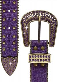 img 3 attached to Stunning Rhinestone-Studded Leather Women's Accessories: Western Cowgirl Belts