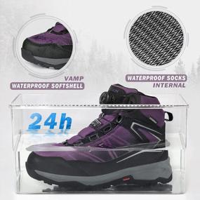 img 3 attached to Водонепроницаемые походные ботинки для женщин - Легкие зимние ботильоны для прогулок, походов и активного отдыха - Модный дизайн с высоким верхом и теплой повседневной шнуровкой от GRITION