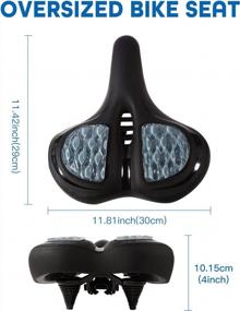 img 3 attached to Extra Wide Peloton Bike Seat Cushion By MZYRH - Comfortable Memory Foam Padded Saddle With Dual Shock Absorption, Ideal For Women And Men, Fits Most Bikes - Perfect Peloton Accessory