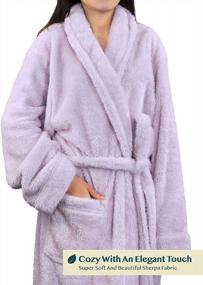 img 2 attached to 🛀 Pavilia Premium Women's Plush Soft Robe - Fluffy, Warm, Fleece Sherpa Shaggy Bathrobe