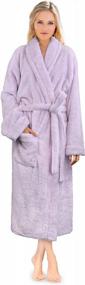 img 4 attached to 🛀 Pavilia Premium Women's Plush Soft Robe - Fluffy, Warm, Fleece Sherpa Shaggy Bathrobe