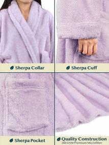 img 1 attached to 🛀 Pavilia Premium Women's Plush Soft Robe - Fluffy, Warm, Fleece Sherpa Shaggy Bathrobe