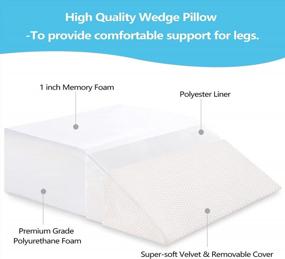 img 3 attached to Joybest Leg Elevation Pillow With Removable Cover 8 Inch Memory Foam Leg Rest Pillow For Sleeping, Blood Circulation Wedge Pillows Relieve Leg, Knee, Hip And Lower Back Pain (White)