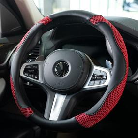 img 1 attached to Universal Steering Microfiber Breathable Anti Slip Interior Accessories at Steering Wheels & Accessories