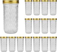 🔮 encheng 16 oz glass jars with lids - wide mouth ball mason jars for storage and canning - set of 16 логотип