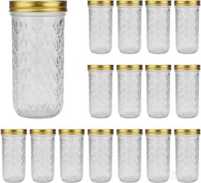 img 4 attached to 🔮 Encheng 16 oz Glass Jars with Lids - Wide Mouth Ball Mason Jars for Storage and Canning - Set of 16