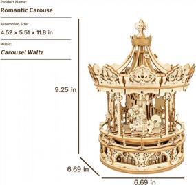 img 1 attached to Build Your Own Romantic Carousel: ROBOTIME DIY Music Box Construction Kit