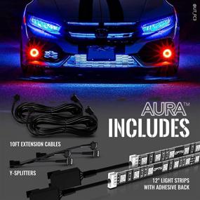 img 1 attached to Enhance Your Aura: 2pc OPT7 Aura LED Expansion Pack for Mesmerizing 12-Inch Strips with Splitters and Extensions