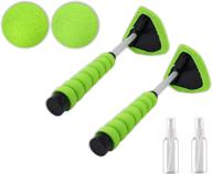 🚘 primestarz extendable windshield cleaner (2 pack) with microfiber cloth - washable reusable glass cleaning tool for auto interior & exterior - window glass wiper cleaning kit логотип