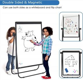 img 3 attached to Height Adjustable Portable Double Sided Magnetic Dry Erase Whiteboard With Stand, 40 X 28 Inches Flip Chart Easel For Home Office School And Classroom Teaching