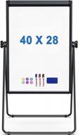 height adjustable portable double sided magnetic dry erase whiteboard with stand, 40 x 28 inches flip chart easel for home office school and classroom teaching logo