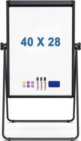 img 4 attached to Height Adjustable Portable Double Sided Magnetic Dry Erase Whiteboard With Stand, 40 X 28 Inches Flip Chart Easel For Home Office School And Classroom Teaching