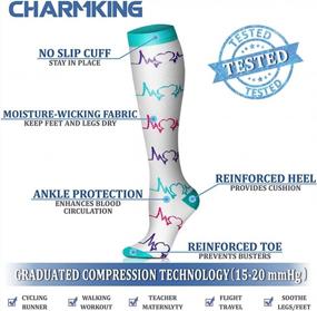 img 1 attached to CHARMKING Compression Socks For Women & Men (6 Pairs) 15-20 MmHg Is Best For Athletics, Running, Flight Travel, Support