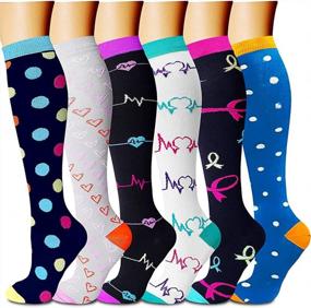 img 4 attached to CHARMKING Compression Socks For Women & Men (6 Pairs) 15-20 MmHg Is Best For Athletics, Running, Flight Travel, Support