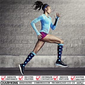 img 3 attached to Компрессионные носки CHARMKING для женщин и мужчин (6 пар) 15-20 мм рт. ст. лучше всего подходят для легкой атлетики, бега, авиаперелетов, поддержки
