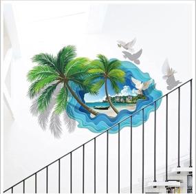 img 2 attached to 🌊 SENGTER 3D Ocean Animal Wall Decal - Underwater World Turtle Fish Seaweed Removable Floor Stickers for Nursery, Bathroom, Bedroom Mural (SHU)