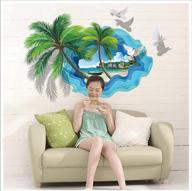 🌊 sengter 3d ocean animal wall decal - underwater world turtle fish seaweed removable floor stickers for nursery, bathroom, bedroom mural (shu) logo