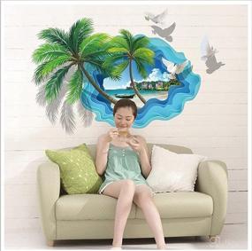 img 4 attached to 🌊 SENGTER 3D Ocean Animal Wall Decal - Underwater World Turtle Fish Seaweed Removable Floor Stickers for Nursery, Bathroom, Bedroom Mural (SHU)